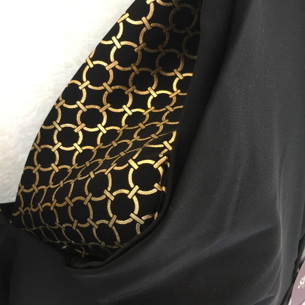 NWT Cacique black and gold swim top
